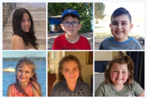 Six children who received gene therapy for a rare immune disorder, arranged in two rows of three portraits.