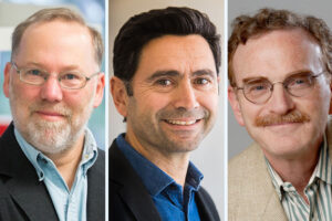 Three UCLA alumni Nobel laureates in Life Sciences posed for portraits.