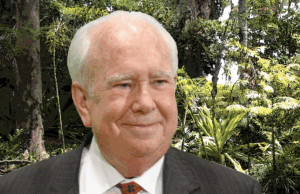 Peter Raven, world-renowned botanist and conservationist, in a portrait photo outdoors.