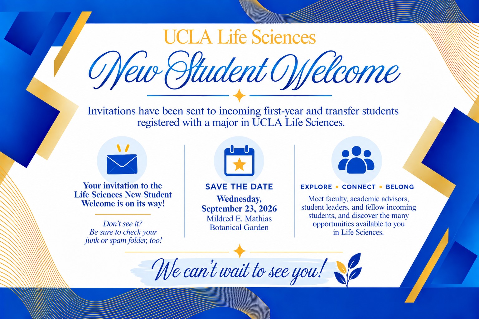 2026 UCLA NSW Welcome Invitation Flier Welcome invitation flyer for UCLA New Student Welcome event